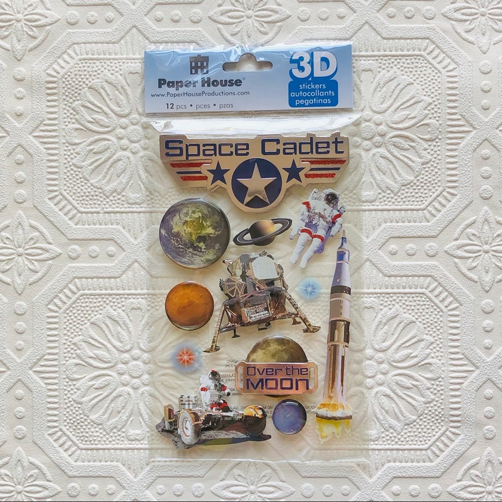 Space Cadet Themed Stickers 12 pc